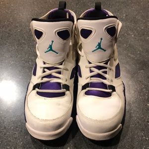 Purple and white jordans